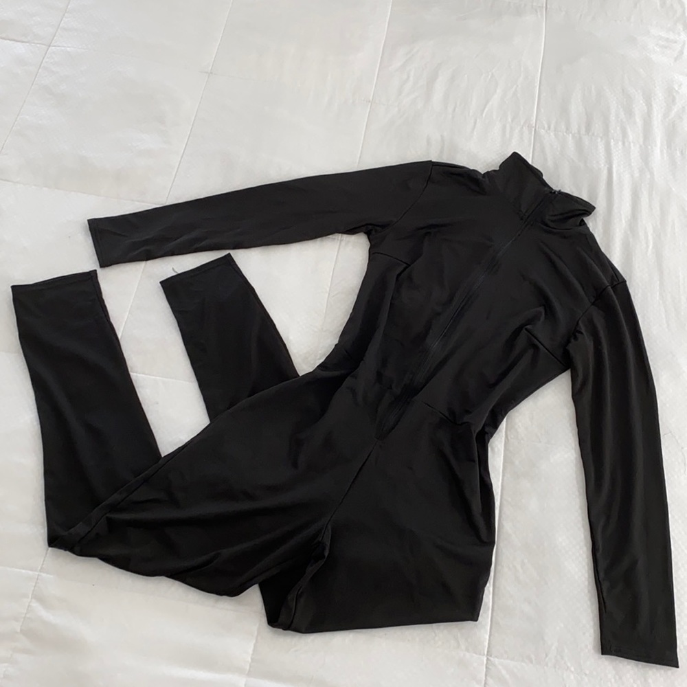 Black Zip Up Catsuit
